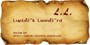 Lupták Leonárd névjegykártya
